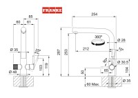 MEDIDAS MONOMANDO LINA L CLEAR WATER FRANKE